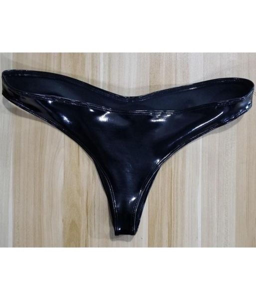

glazed leather latex shiny gstring women low waist elastic briefs ladies xl plus size pu solid tback bikini gstring thong y204446238, Black;pink