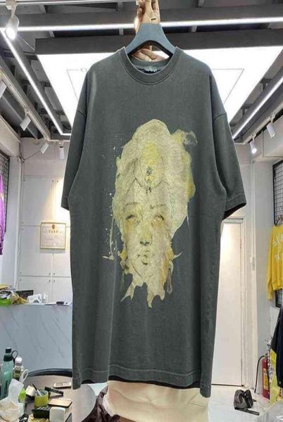 

designer men039s yes t shirts high street fashion graffiti painted dept retro hole loose short sleeve tshirts men galile5011194, White;black
