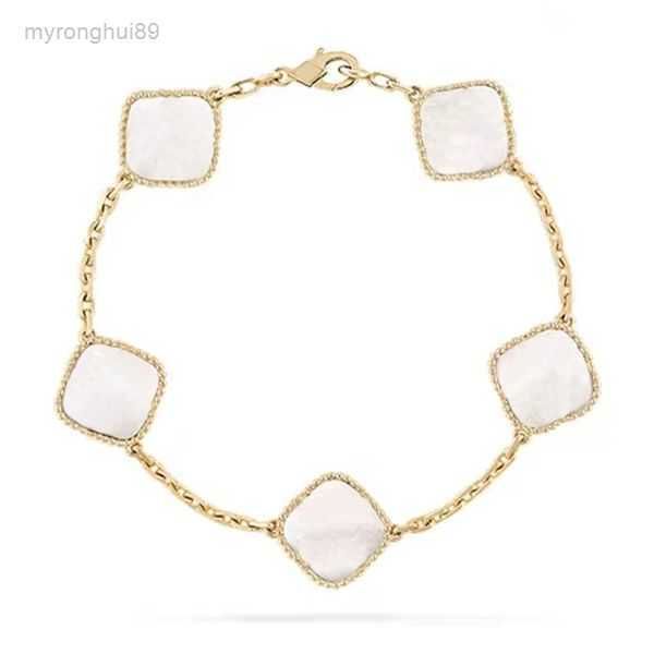 

5 motif fashion bracelet luxury jewerly designer for woman rose plated silver shell women chain men jewelry cjeweler party ntd4, Black