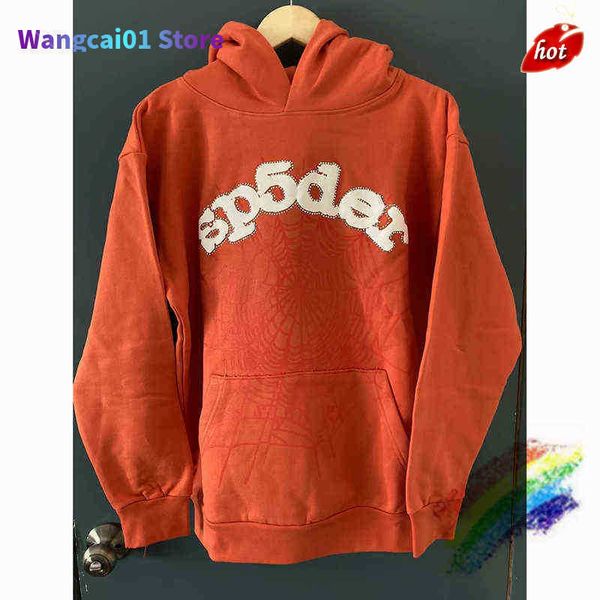 

men's hoodies sweatshirts orange sp5der 555555 hoodie men women spider web hooded young thug pullover 0912hr1by, Black