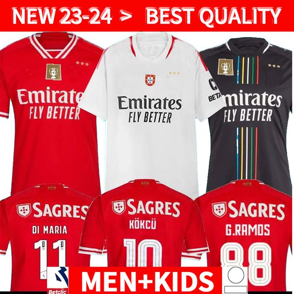 

23 24 benfica soccer jersey di maria rafa neres g ramos 2023 2024 football shirt away enzo men kids kit player otamendi grimaldo joao mario, Black;yellow