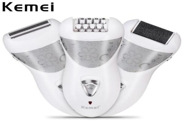 

kemei km505 3 in 1 electric rechargeable cordless epilator shaver face body hair removal lady bikini shaving machine7678337