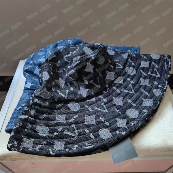 

luxury designer bucket hat men denim designers caps jeans v hats womens beanie outdoor fitted fedora reversible hat casquette sunbonnet, Blue;gray