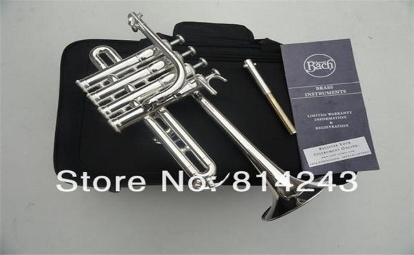 

bach b piccolo trumpet silvering trompeta three tone trumpete monel piston with durable mouthpiece gloves box3270515