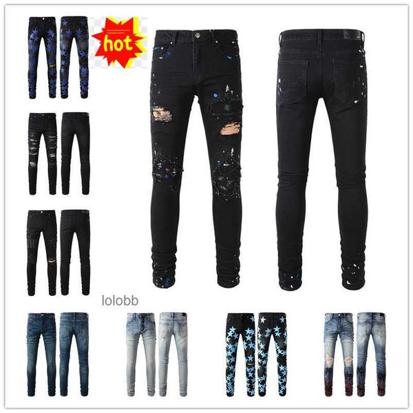 

2023 new arrivals amirly mens luxury designer denim jeans holes trousers jean coolguy biker pants man clothing 9i32, Blue