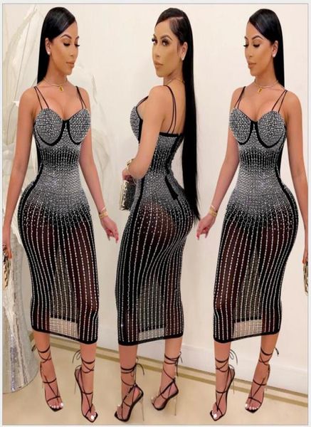 

plus size women rhine dresses mesh mini skirts clubwear spaghetti strap dress fashion solid color bodycon dress party clothes5792023, Black;gray