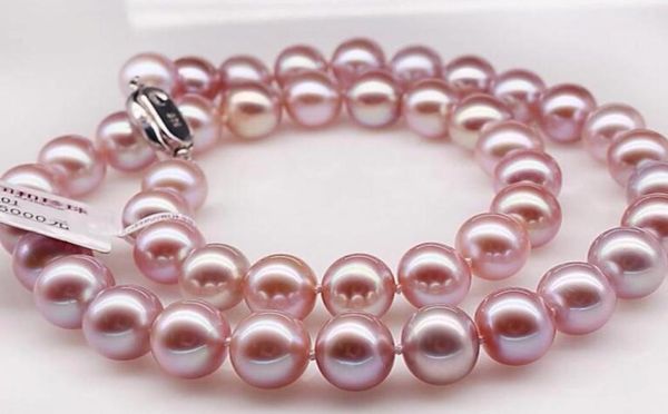 

new fine pearls jewelry fine 10-11 mm natural south sea pink pearl necklace 18 inch silver5618771, Black