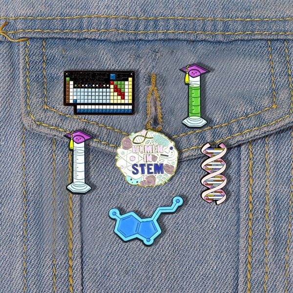 

chemistry brooch cute anime movies games hard enamel pins collect cartoon brooch backpack hat bag collar lapel badges, Blue