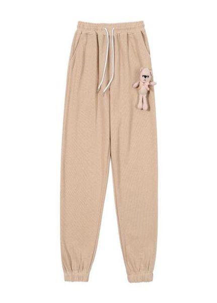 

men039s sports knitted pants bear pendant012345671173214012278127, Black