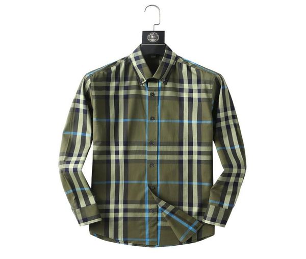 

2022 luxury designer fashion men039s shirts long sleeve mid plaid business casual brand spring slim shirt m3xl3125790, White;black