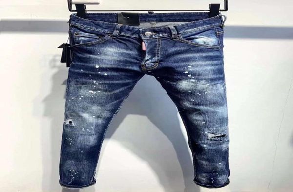 

21ss d2 mens jeans designer ripped skinny trousers motorcycle moto biker hole slim men039s fashion brand denim hip hop pants 989040160, Blue