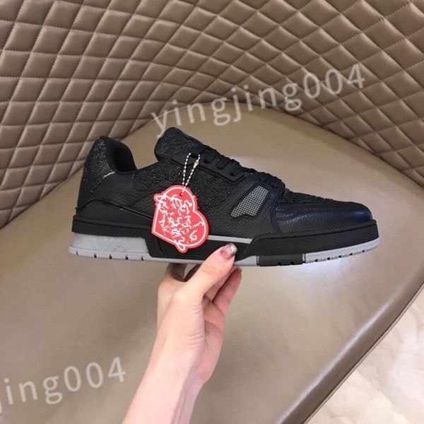 

new luxury man woman downtown leather sneakers sporty shoes wholesale white black blue casual shoe rubber sole trainer sneaker size 39-45 rd