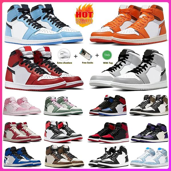 

jumpman 1 air basketball shoes mens women 1s university blue trophy room chicago high og outdoor walking sneaker hyper royal barely orange d