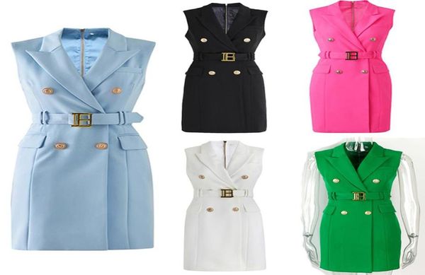 

womens suits blazers spring summer autumn winter casual slim dress no sleeves woman long jackets skirt fashion lady office suit 3631642, Black;white