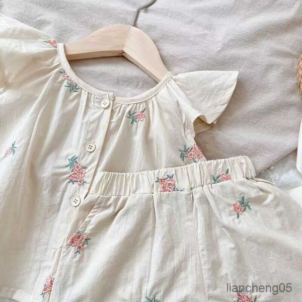 

clothing sets summer baby girls clothes short sleeve print shirts bloomer shorts set toddler outfits children's girl clothing set r230, White