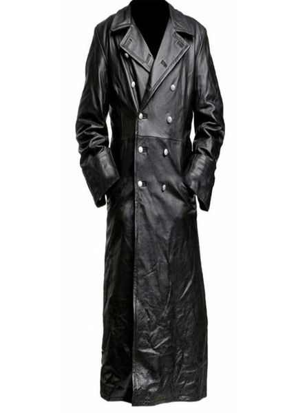 

mens medieval vintage leather trench coats pure long leather jacket male clothing streetwear windbreaker3539325, Tan;black