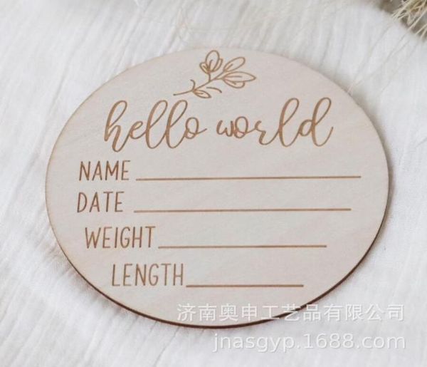 

keepsakes hello world wooden baby souvenir card new po props7461171