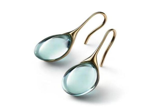 

trendy women earrings 4 colors delicate gold color inlay natural stone hook dangle earrings for women wedding engagement jewelry g8552774, Golden