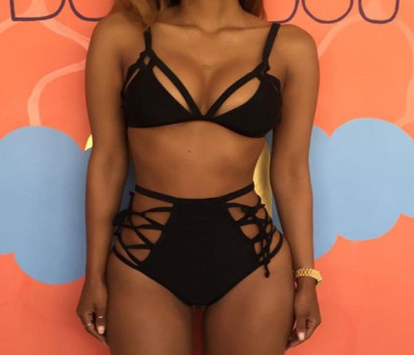 

bandage bikini 2018 swimsuit swimwear women bikini set high waisted bathing suit brazilian biquini maillot de bain femme xl8206278, White;black