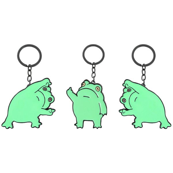 

anime funny frogs drip oil metal ball bell keychain key ring accesssory, Blue
