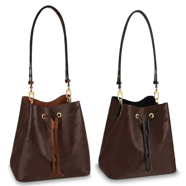 

2023 women handbags purses bucketbag leather shoulder bag crossbodybags lady handbag purse tote bags, Black;red