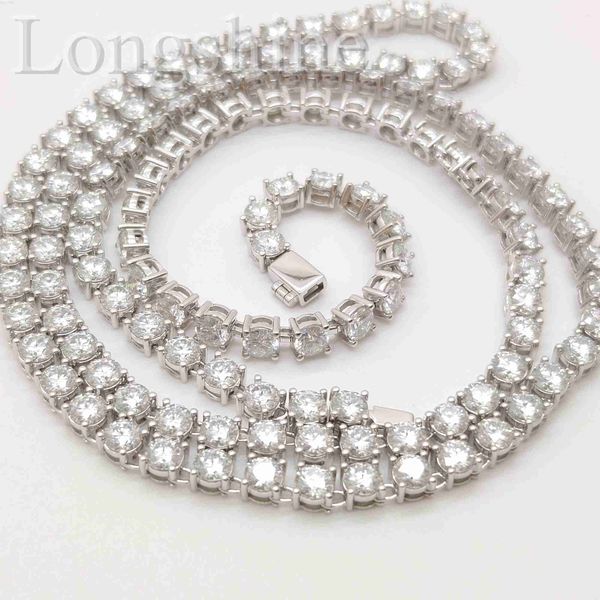 

hip hop jewelry custom 20inch 22inch 24inch luxury moissanite choker chain tennis necklace 18k gold men necklace, Silver