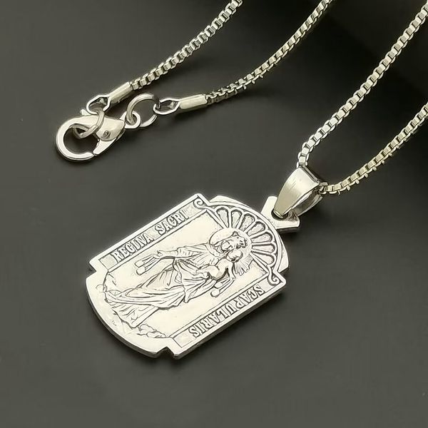 

15pcs alloy o mi jesus misericordia pendant necklace for men catholic jewelry a-239d, Silver