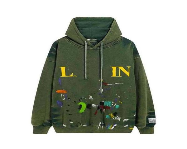 

designer luxury lanvins classic sweaters yes streetwear dept splash ink print men039s women039s autumn co winter loose8882179, Black