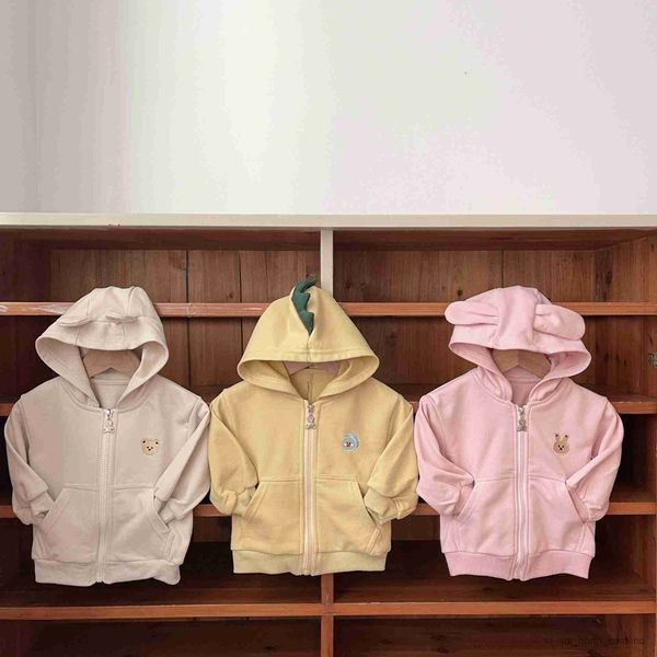 

jackets new autumn baby coat toddler kids cute cartoon hooded jacket korean style children's outwear for baby girls boys r230805, Blue;gray