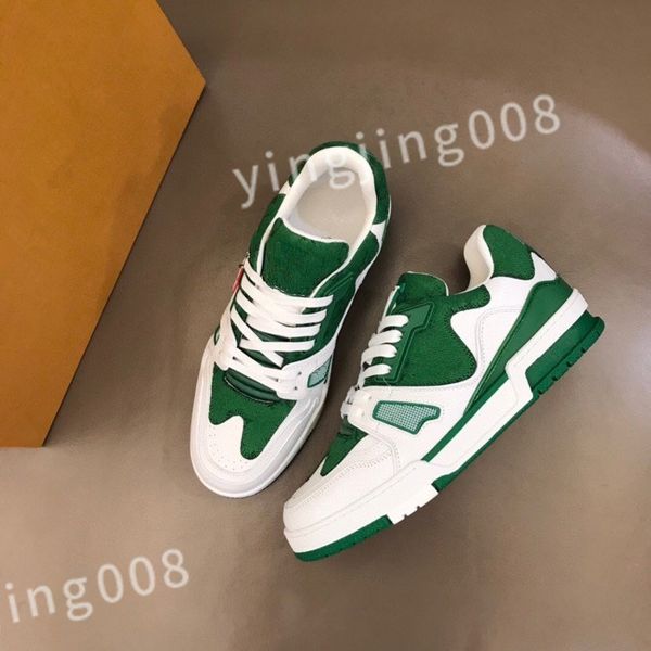 

2023 designer whoelsale leather technical sneaker shoes fabric chunky rubber casual walking discount trainer size 39-45 rd0803, Black
