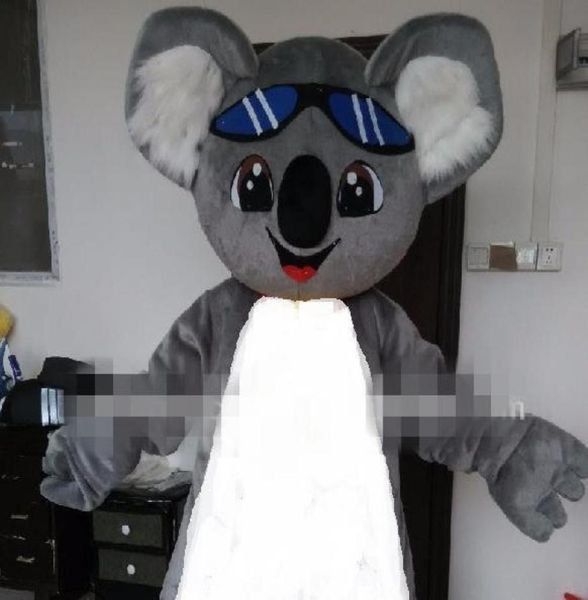 

custom gray koala mascot costume size add a fan0123628227, Red;yellow