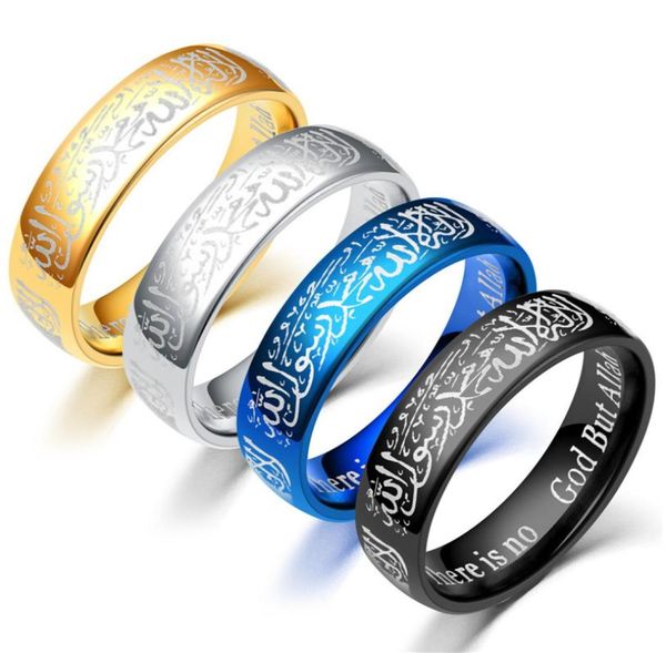 

titanium steel ring quran messager rings muslim religious islamic halal words men women vintage bague arabic god men ring4098181, Silver