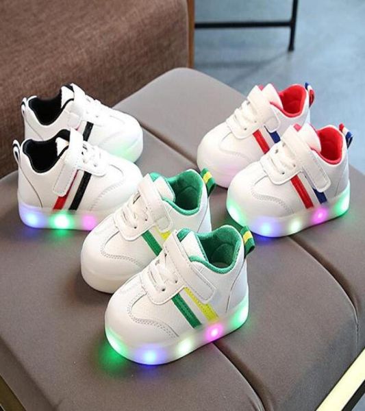 

spring autumn children led leisure shoes boysgirls sports running shoes glowing athletic outdoor kids sneakers flashing lights ba1890814, Black;red