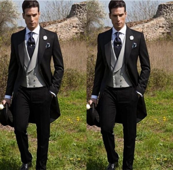 

slim fit groom suits men suits country style wedding suit groomsman blazer men groom tuxedos party coat pant jacket pants ves5795350, Black;gray