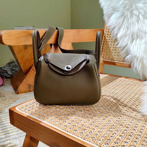 

8a quality h ermes lindiss bags online store 2023 new mini lindi bag doctors genuine leather womens pillow one shoulder crossbody handheld m