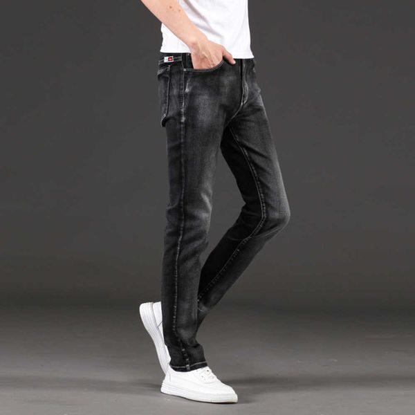 

men's jeans slim gray black men fashion trend stretch denim trousers plus size 42 44 46 regular-fit pants male brand clothes, Blue