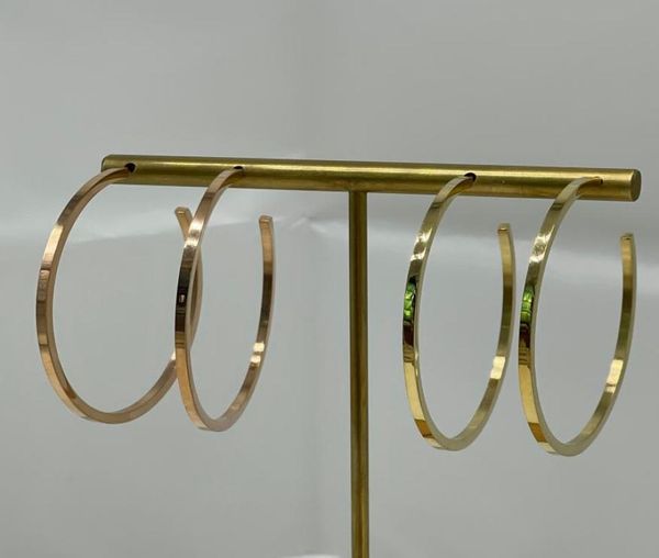 

mix styles stainless steel big hoop earrings large square heart shape minimalist geometry hoops earring bi g circle for women girl1364485, Golden;silver