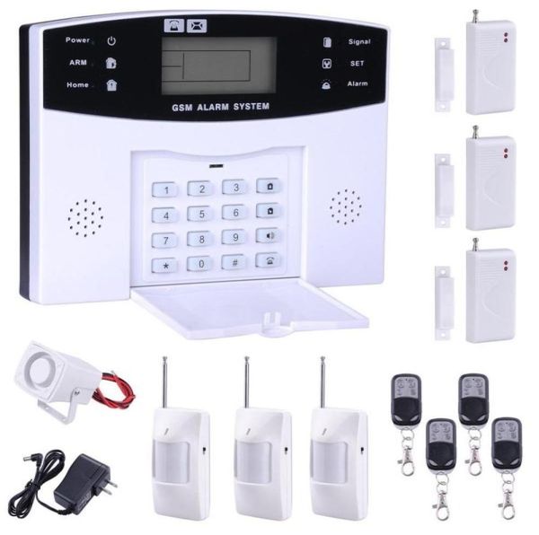 

2016 new home alarm system gsm sms burglar security alarm system wireless lcd screen detector sensor kit4401379