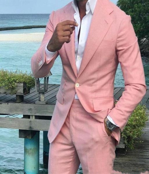 

latest design one button pink wedding men suits notch lapel two pieces business groom tuxedos jacketpantstie w12963991483, Black;gray