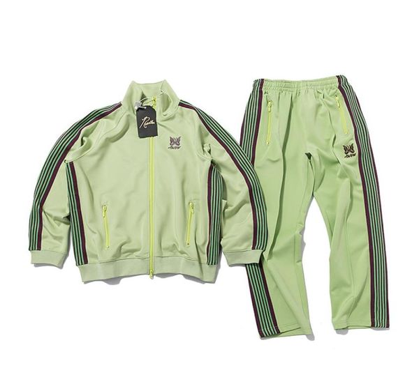 

needles street sports leisure tracksuits men women zip jackets sportswear suits man woman couple outwear coatspants plus size jac5745848, Gray