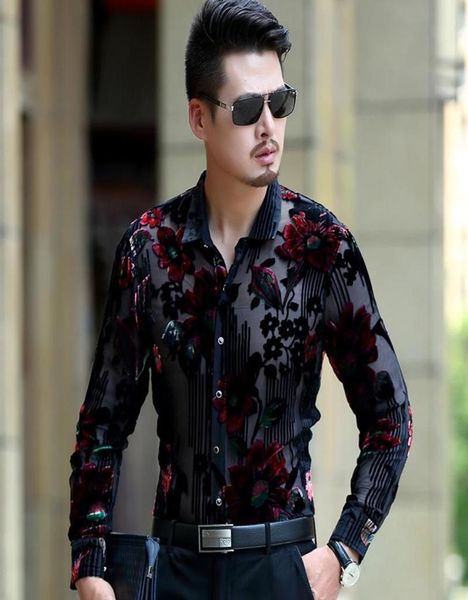 

spring autumn long sleeve men039s shirts male velvet formal men full dress shirt for man slim masculina camisa casual1803496, White;black