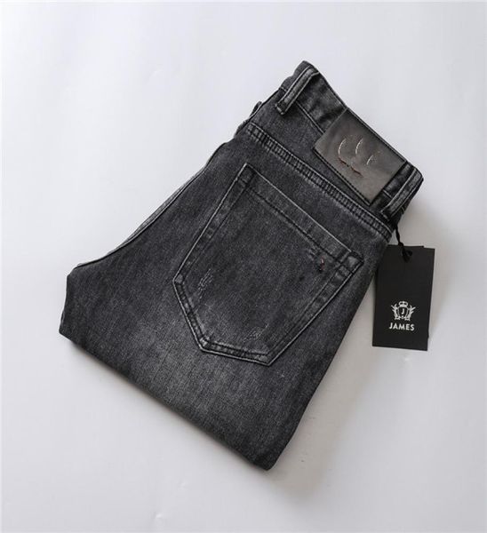 

new autumn mens designer jeans paint style washing jeans fashion black stripes mens jeans motorcycle biker causal hip hop us size 4271253, Blue