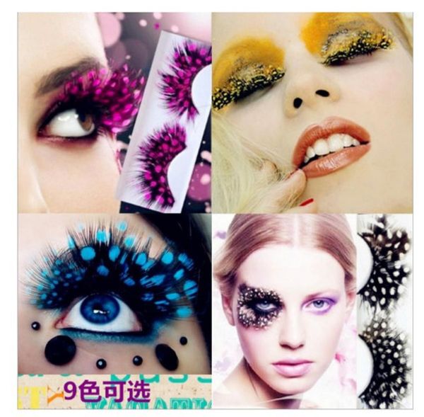 

whole international color feathers exaggerated false eyelashes modelling pictorial art show colored eye lashes extension stage8639559