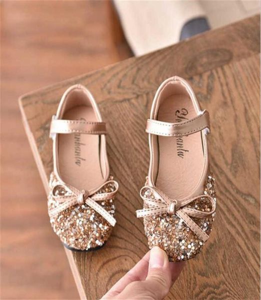 

2021 spring new fashion girls039 shoes princess shoes bowknot sequin soft sole antiskid children039s performance shoes x07031679998, Black;grey
