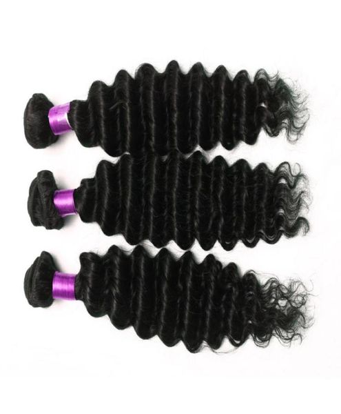 

3pcs lot brazilian hair deep wave 7a deep wave human hair 100 human hair good hair extensions natural color brazilian deep curly 5754755, Black