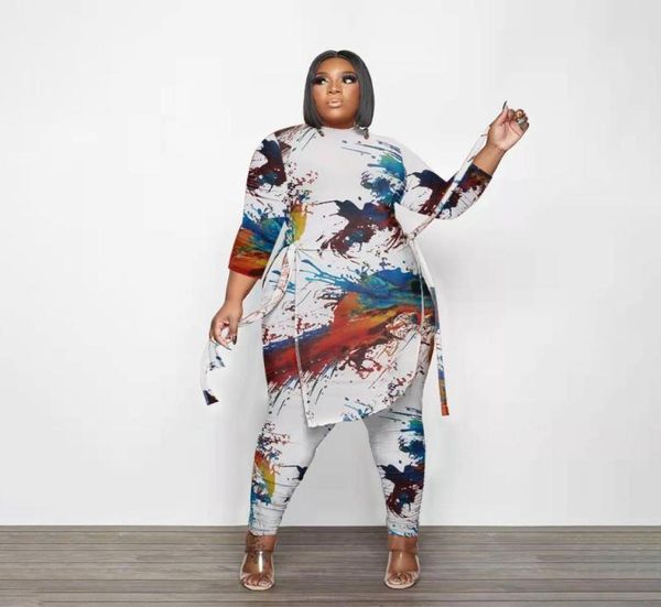 

women039s plus size tracksuits women paint print crop and pants autumn fashion two piece sets long sleeve tracksuit s6054241, Black