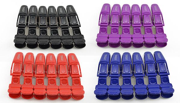 

6 pcsset hair clips mouth professional hairdressing beak sectioning clips crocodile hairpins salon hair care styling tools3138416, Golden;silver