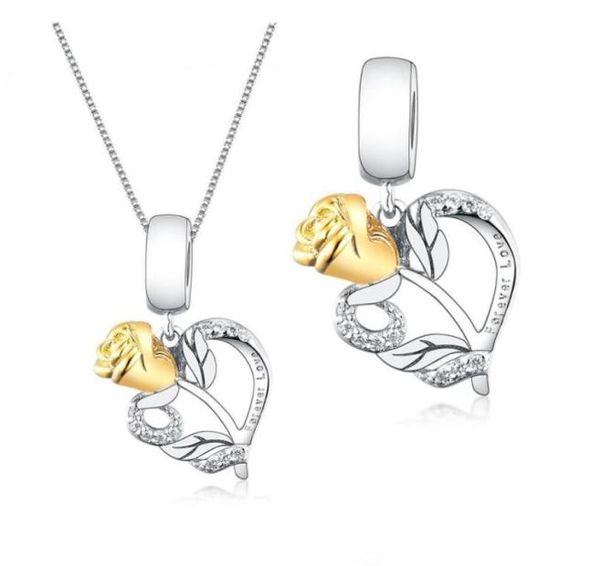 

fit original charm bracelet 925 silver rose flower zircon pendant bead making reflexion craved love forever berloque63261672290047, Black