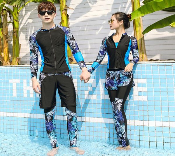 

new print wetsuit for women couple diving suit for men high elastic swimming suit uv proof surfing full body swimsuit quick dry2689391