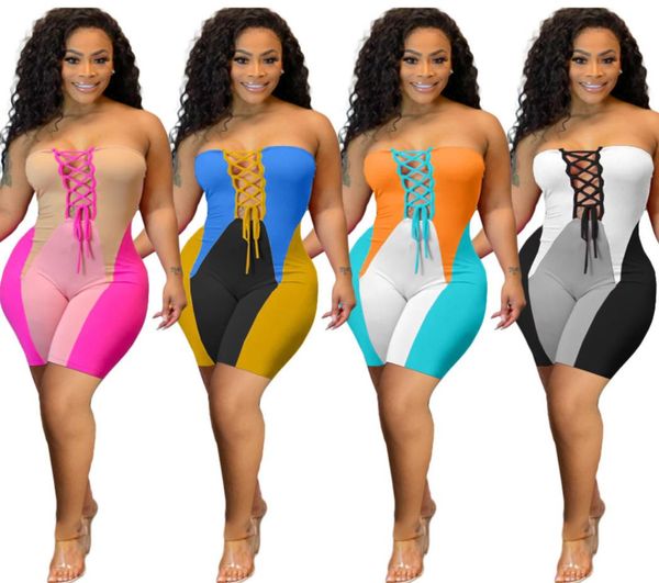 

womens jumpsuits rompers one piece shorts elegant fashion strapless bodycon skinny jumpsuit pullover comfortable clubwear 9662705664, Black;white
